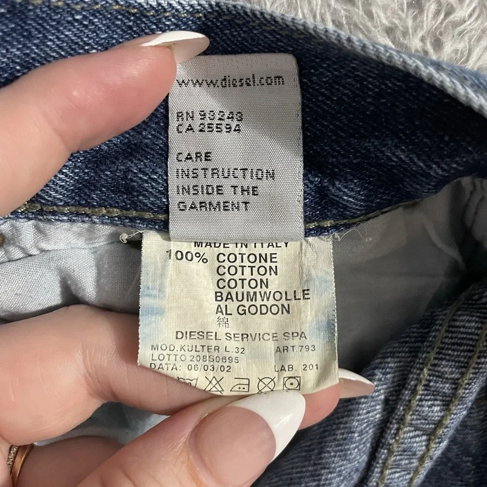 Diesel Industry Jeans Mens 34x32 Kulter Bootcut Blue Denim Medium Wash Mid Rise - Picture 4 of 9